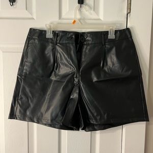 Faux leather shorts